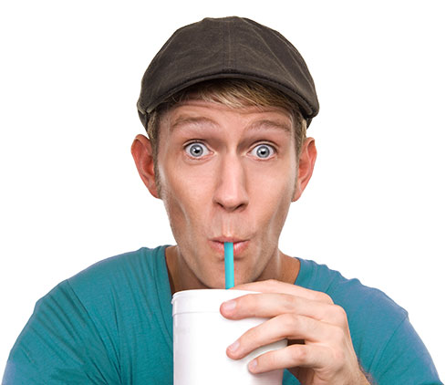 man drinking with a phade straw