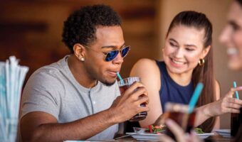 Man drinking from phade straw